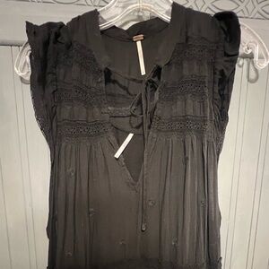 Free people maxi dress cap sleeves